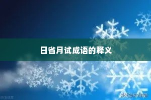 日省月试成语的释义