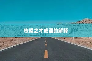 栋梁之才成语的解释