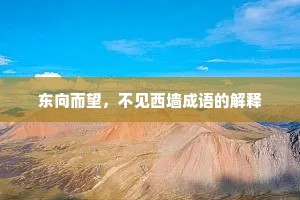 东向而望，不见西墙成语的解释