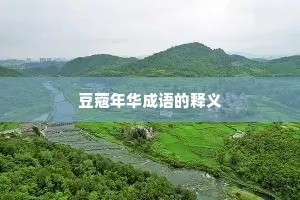 豆蔻年华成语的释义