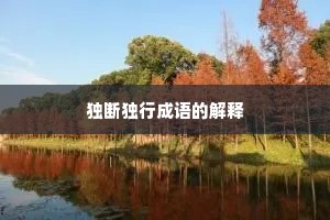 独断独行成语的解释