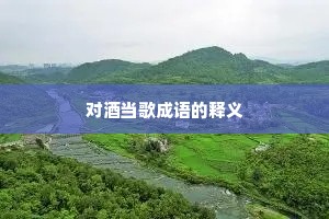 对酒当歌成语的释义