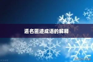 遁名匿迹成语的解释