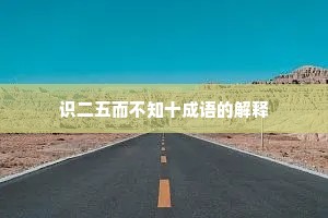 识二五而不知十成语的解释