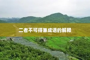 二者不可得兼成语的解释