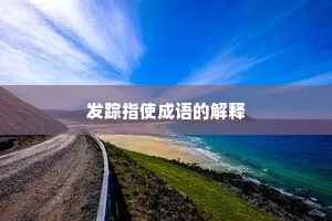 发踪指使成语的解释
