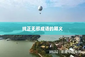 纯正无邪成语的释义