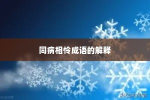 同病相怜成语的解释