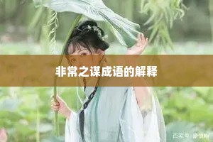 非常之谋成语的解释