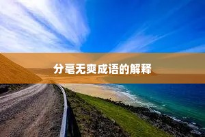 分毫无爽成语的解释