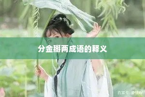 分金掰两成语的释义