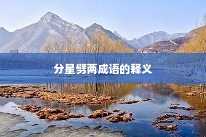 分星劈两成语的释义