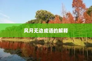 风月无边成语的解释