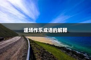 逢场作乐成语的解释
