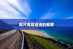 凤只鸾孤成语的解释