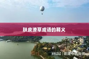肤皮潦草成语的释义