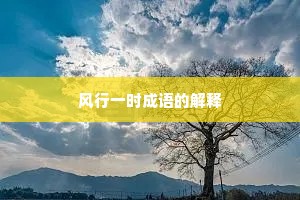 风行一时成语的解释