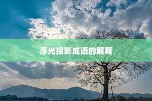 浮光掠影成语的解释