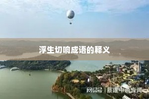 浮生切响成语的释义