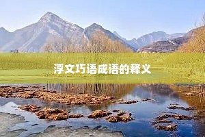 浮文巧语成语的释义
