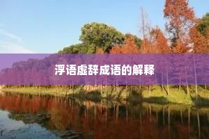 浮语虚辞成语的解释
