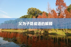 父为子隐成语的解释