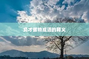负才傲物成语的释义