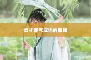 负才使气成语的解释