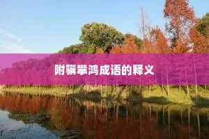 附骥攀鸿成语的释义