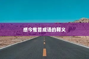 感今惟昔成语的释义