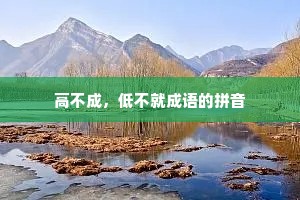 高不成，低不就成语的拼音