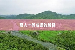 高人一等成语的解释
